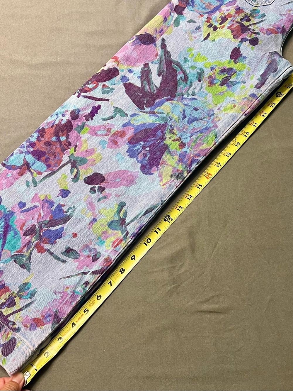NWOT Anthropologie Maeve Colette High Rise Wide Leg Cropped Jeans Floral Size 27 - Picture 10 of 10